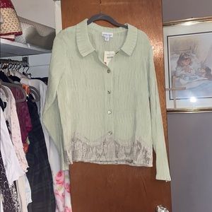 button up mint green